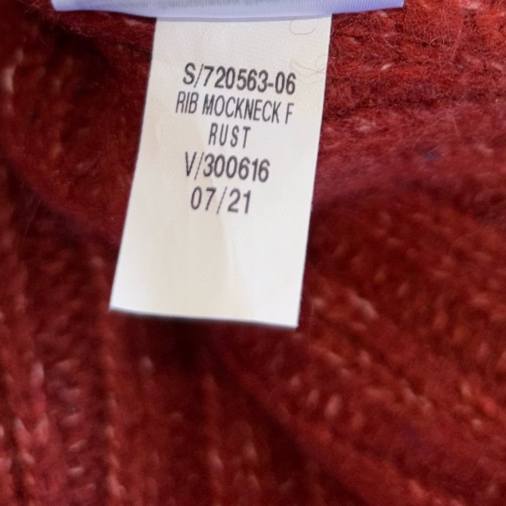 Old Navy Women's 2X Rust Cowl Neck Ribbed Mock Neck Sweater Tunic - Picture 7 of 7